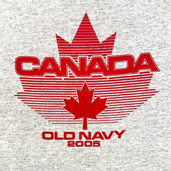 Large Vintage Y2K 2005 Old Navy Canada 1970s Inspired Ringer Shirt - Picture 2 of 3